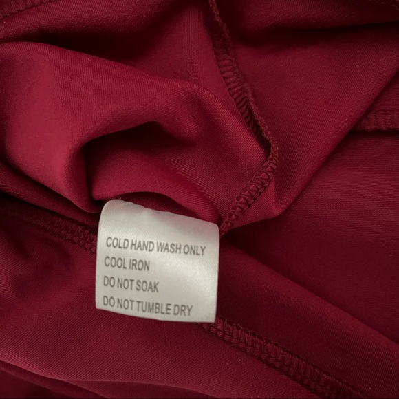 Red Ruffle Hi-Low Midi Bodycon Dress, XS - Picture 8 of 10